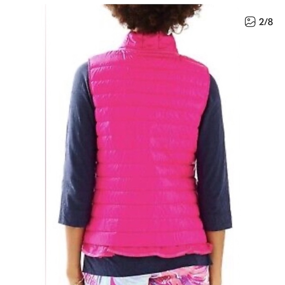Lilly Pulitzer Cora Hot Pink Puffer Vest - Picture 3 of 4